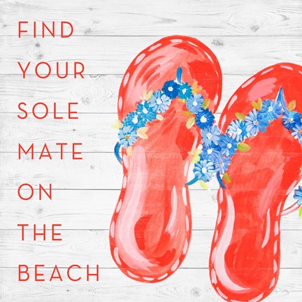 Framed Find Your Sole Mate on the Beach Print