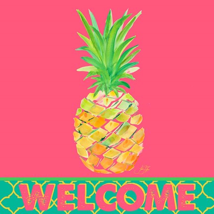 Framed Punchy Pineapple Welcome Print