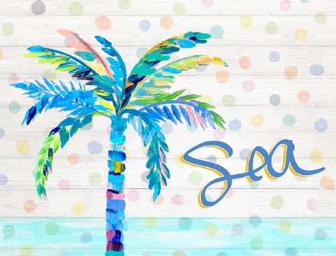 Framed Palm Tree Near the Sea Print