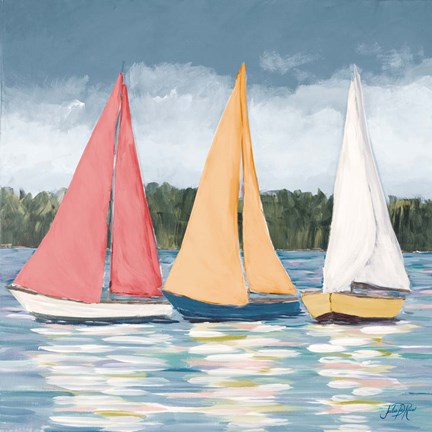 Framed Soft Pastel Sails Print