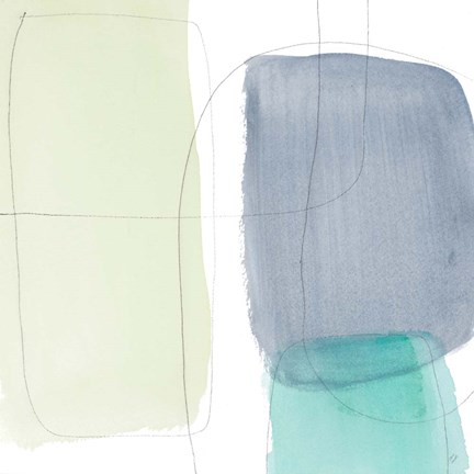 Framed Teal and Grey Abstract II Print