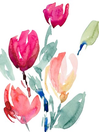 Framed Happy Tulips I Print