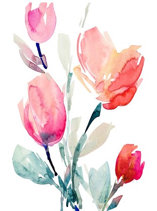 Framed Happy Tulips II Print