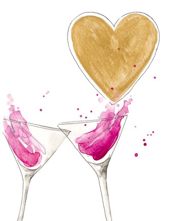 Framed Martini Heart Print