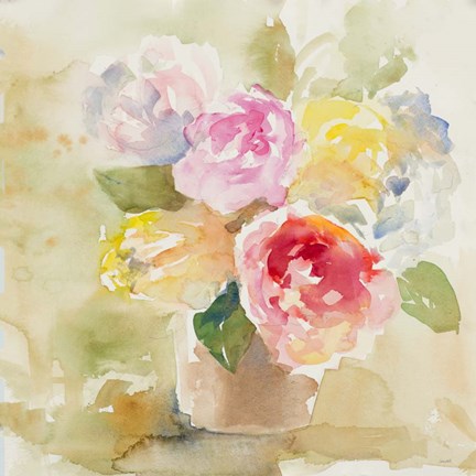 Framed Graceful Bloom Basket Print