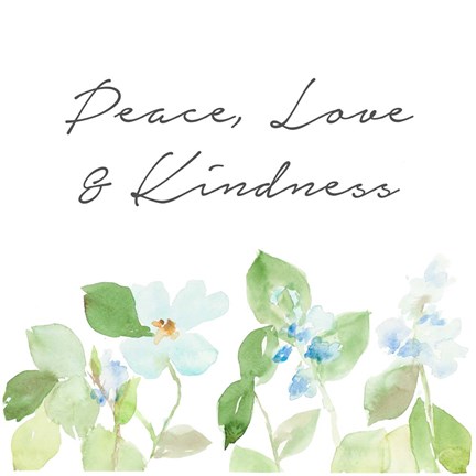 Framed Peace Love &amp; Kindness Print