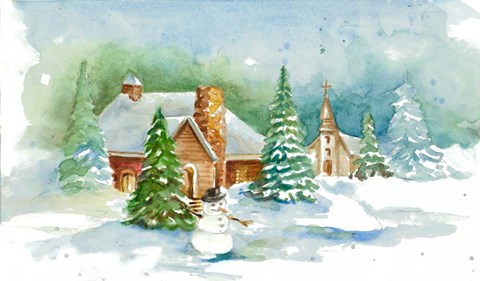 Framed Holiday Town I Print