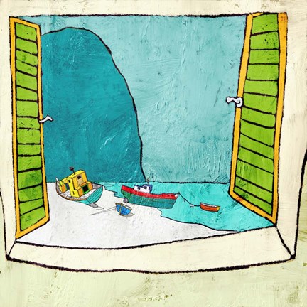 Framed Oceanfront Views Print