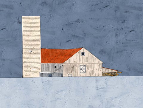 Framed Barn and Silo Print