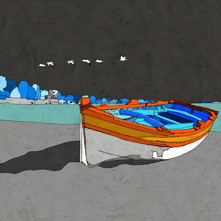 Framed Boat Ride along the Coast II Print