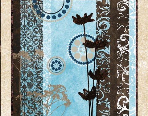 Framed Blue Santorini Garden II Print