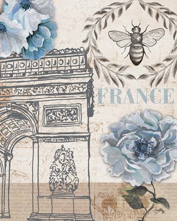 Framed Paris Bee II Print