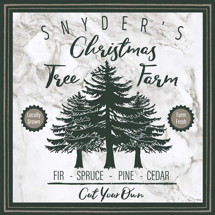 Framed Taupe Christmas Sign I Print