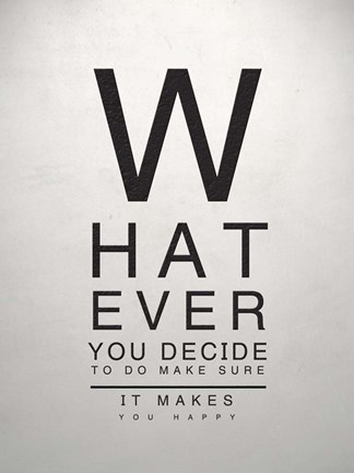 Framed Inspirational Eye Chart III Print