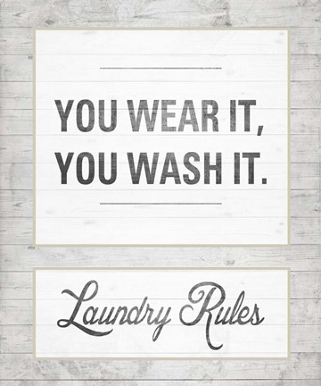 Framed Laundry Rules Print