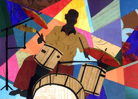 Framed Jazz Drummer Print