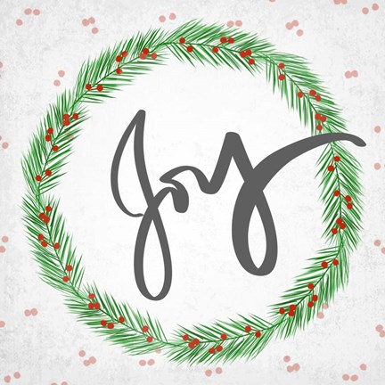 Framed Joy Wreath Print