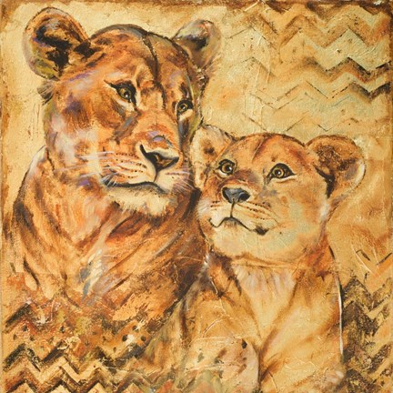 Framed Safari Mother and Son II Print