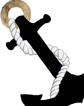 Framed Midnight Black Anchor Print