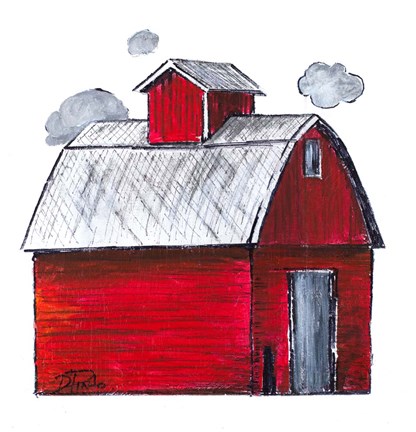 Framed Red Barn Print