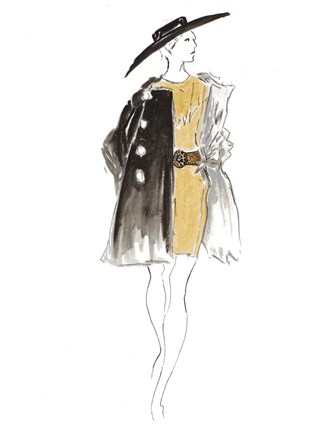 Framed Fashion Sketch I Print