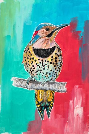 Framed Woodpecker I Print