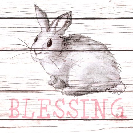 Framed Rabbit Blessing Print