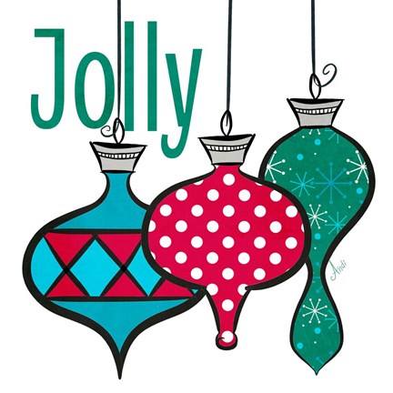 Framed Joyful Christmas Ornaments IV Print