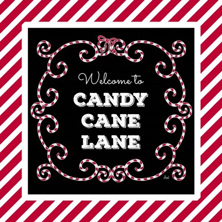 Framed Welcome to Candy Cane Lane Print