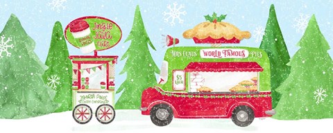 Framed Food Cart Christmas panel I Print