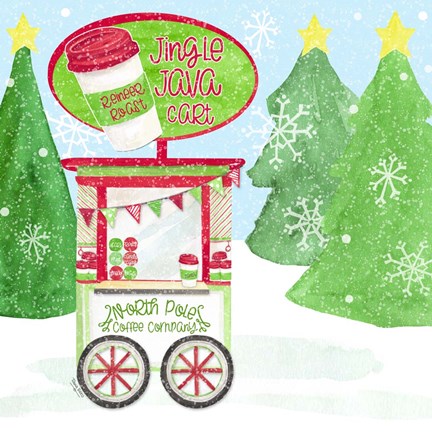 Framed Food Cart Christmas II Jingle Java Print