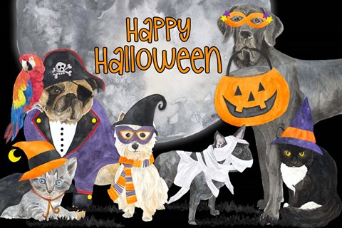 Framed Fright Night Friends horizontal I Print