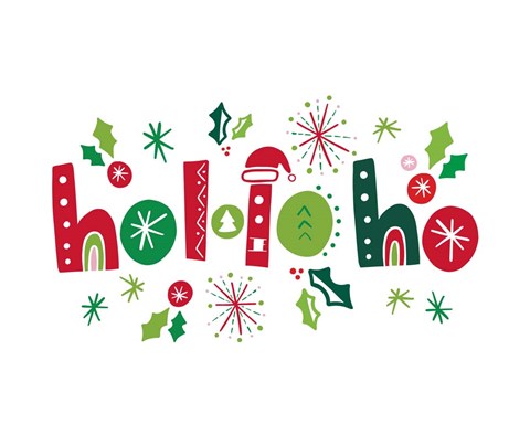 Framed Festive Lettering - Ho Ho Ho Print