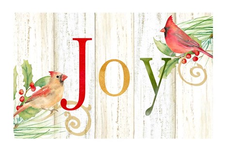 Framed Joy Whitewash Wood sign Print