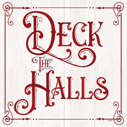 Framed Vintage Christmas Signs II-Deck the Halls Print