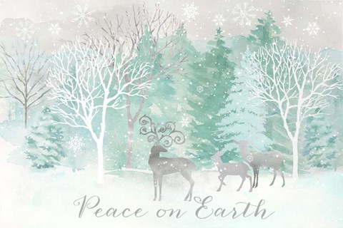 Framed Peace on Earth Silver landscape Print