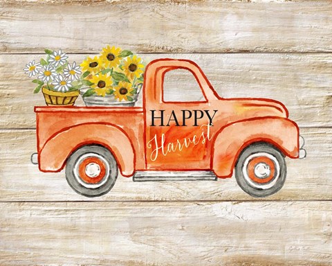 Framed Happy Harvest I-Truck Print