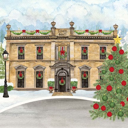 Framed Christmas Village IV Print