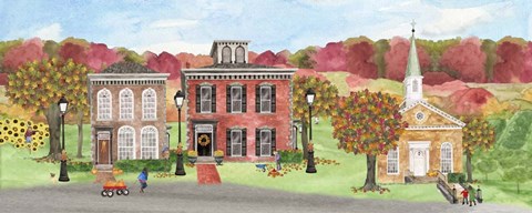 Framed Harvest Village panel I Print