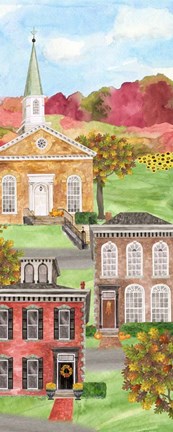 Framed Harvest Village vertical II Print