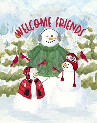 Framed Snowman Christmas portrait II Print