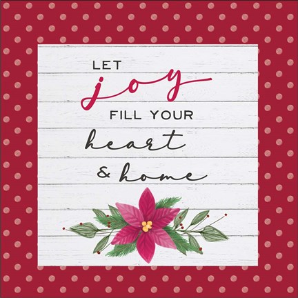 Framed Cozy Christmas Dots II Poinsettia Print