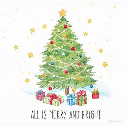 Framed Vintage Holiday Cheer II Print