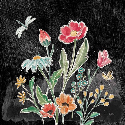 Framed Boho Field III Black Print