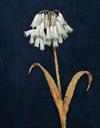 Framed Shimmering Summer II Indigo Crop Print