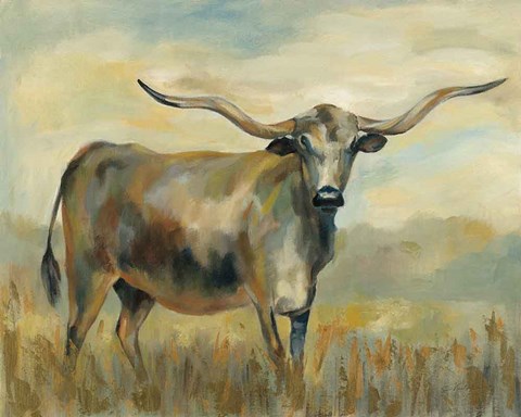 Framed Longhorn Cow Print