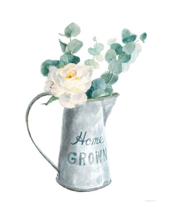 Framed Floursack Home V on White Print