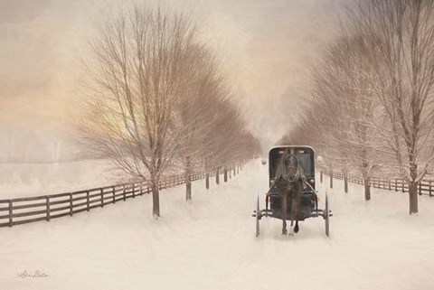 Framed Snowy Amish Lane Print