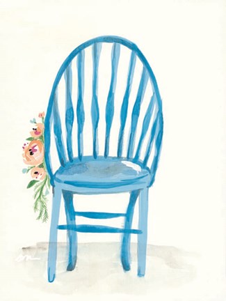 Framed Floral Chair II Print