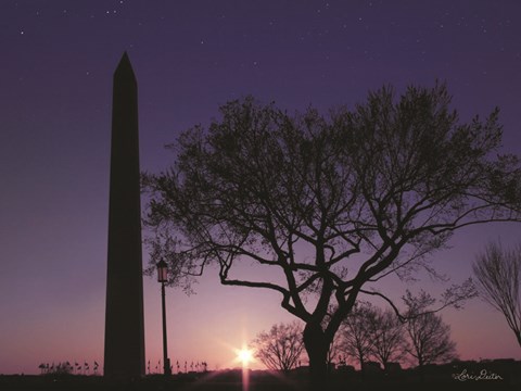 Framed Nightfall at the Washington Monument Print